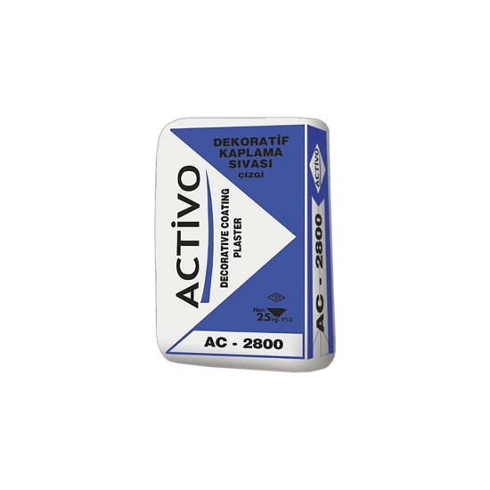 Activo Dekoratif Tekstüre Son Kat Beyaz Sıva (Çizgi Desenli) AC 2800 Activo Dekoratif Tekstüre Son Kat Beyaz Sıva (Çizgi Desenli) AC 2800